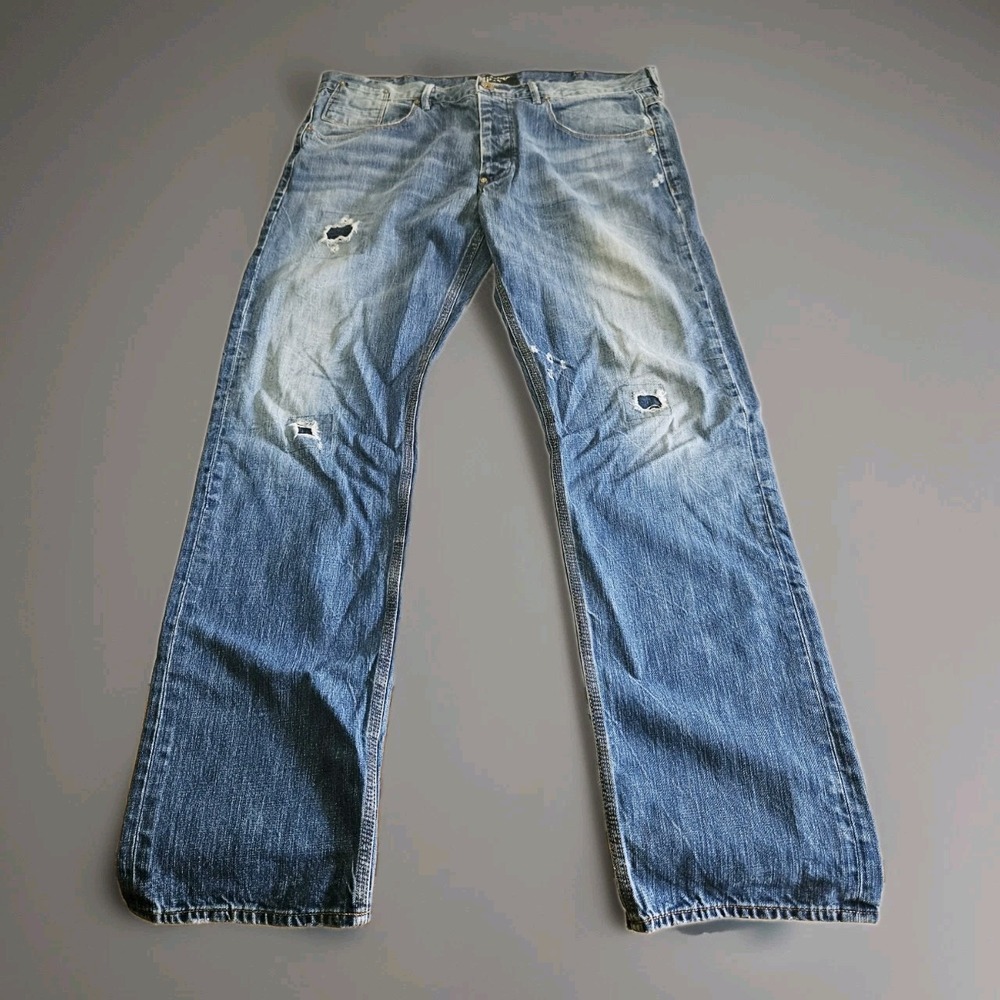 Arizona Jean Co Men's Size 38R Slim Straight Fit 100% Cotton Distressed USA Made